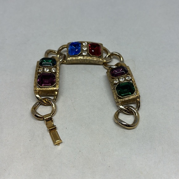 Large octagon rhinestone bracelet - Picture 4 of 13